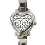 Heart Background Wire Frame Black Wireframe Heart Italian Charm Watch Front