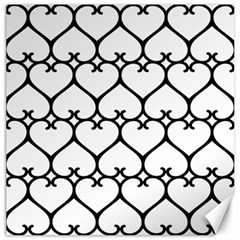 Heart Background Wire Frame Black Wireframe Canvas 12  X 12   by Mariart