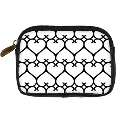 Heart Background Wire Frame Black Wireframe Digital Camera Cases by Mariart