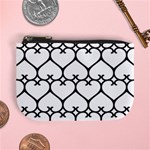 Heart Background Wire Frame Black Wireframe Mini Coin Purses Front