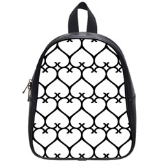 Heart Background Wire Frame Black Wireframe School Bags (small)  by Mariart