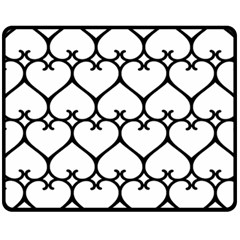 Heart Background Wire Frame Black Wireframe Fleece Blanket (medium)  by Mariart