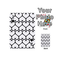 Heart Background Wire Frame Black Wireframe Playing Cards 54 (mini)  by Mariart