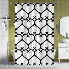 Heart Background Wire Frame Black Wireframe Shower Curtain 48  X 72  (small) 