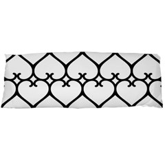 Heart Background Wire Frame Black Wireframe Body Pillow Case (dakimakura) by Mariart