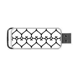 Heart Background Wire Frame Black Wireframe Portable Usb Flash (one Side) by Mariart