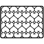 Heart Background Wire Frame Black Wireframe Double Sided Fleece Blanket (Large)  80 x60  Blanket Front