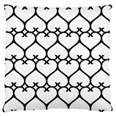 Heart Background Wire Frame Black Wireframe Standard Flano Cushion Case (one Side) by Mariart