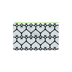 Heart Background Wire Frame Black Wireframe Cosmetic Bag (xs)