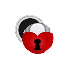 Heart Padlock Red Love 1 75  Magnets