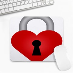 Heart Padlock Red Love Large Mousepads