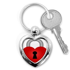 Heart Padlock Red Love Key Chains (heart) 