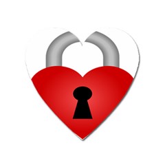 Heart Padlock Red Love Heart Magnet by Mariart