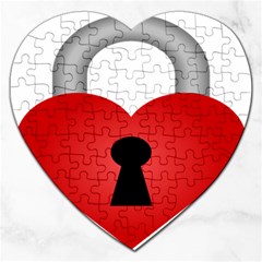 Heart Padlock Red Love Jigsaw Puzzle (heart) by Mariart