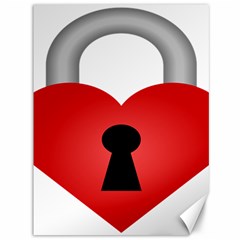 Heart Padlock Red Love Canvas 36  X 48   by Mariart