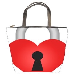 Heart Padlock Red Love Bucket Bags by Mariart