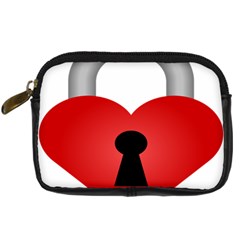 Heart Padlock Red Love Digital Camera Cases by Mariart