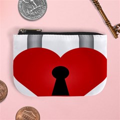 Heart Padlock Red Love Mini Coin Purses by Mariart