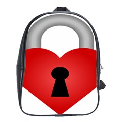 Heart Padlock Red Love School Bags(large) 