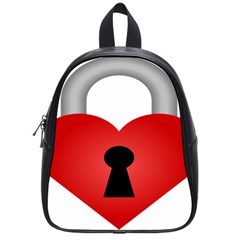 Heart Padlock Red Love School Bags (small)  by Mariart