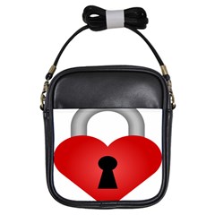 Heart Padlock Red Love Girls Sling Bags by Mariart