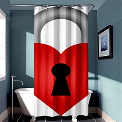 Heart Padlock Red Love Shower Curtain 36  X 72  (stall)  by Mariart