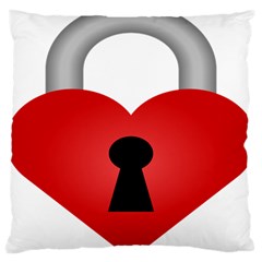 Heart Padlock Red Love Large Cushion Case (two Sides) by Mariart