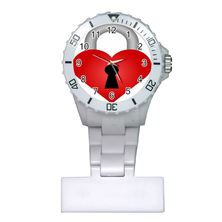 Heart Padlock Red Love Plastic Nurses Watch