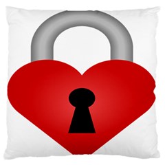 Heart Padlock Red Love Large Flano Cushion Case (two Sides) by Mariart