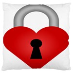 Heart Padlock Red Love Large Flano Cushion Case (Two Sides) Front