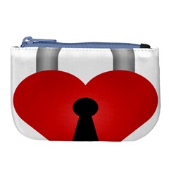 Heart Padlock Red Love Large Coin Purse