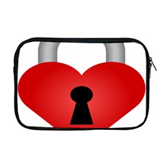 Heart Padlock Red Love Apple Macbook Pro 17  Zipper Case by Mariart