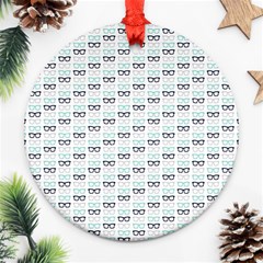 Glasses Black Blue Ornament (round) by Mariart