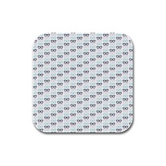 Glasses Black Blue Rubber Square Coaster (4 Pack)  by Mariart