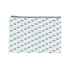 Glasses Black Blue Cosmetic Bag (large)  by Mariart