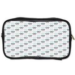 Glasses Black Blue Toiletries Bags by Mariart