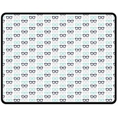 Glasses Black Blue Fleece Blanket (medium) 