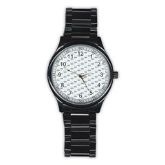 Glasses Black Blue Stainless Steel Round Watch by Mariart