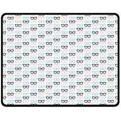 Glasses Black Blue Double Sided Fleece Blanket (medium) 