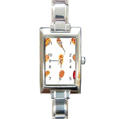 Hot Dog Buns Sate Sauce Bread Rectangle Italian Charm Watch by Mariart