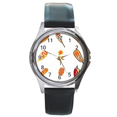 Hot Dog Buns Sate Sauce Bread Round Metal Watch