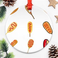 Hot Dog Buns Sate Sauce Bread Ornament (round) by Mariart