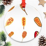 Hot Dog Buns Sate Sauce Bread Ornament (Round) Front