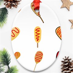 Hot Dog Buns Sate Sauce Bread Ornament (oval)