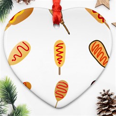 Hot Dog Buns Sate Sauce Bread Ornament (heart)