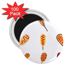 Hot Dog Buns Sate Sauce Bread 2 25  Magnets (100 Pack) 