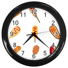 Hot Dog Buns Sate Sauce Bread Wall Clocks (black)