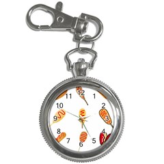 Hot Dog Buns Sate Sauce Bread Key Chain Watches by Mariart