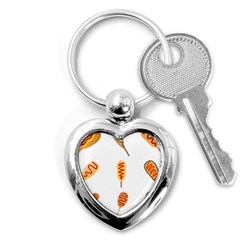 Hot Dog Buns Sate Sauce Bread Key Chains (heart)  by Mariart