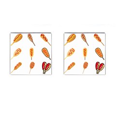 Hot Dog Buns Sate Sauce Bread Cufflinks (square)